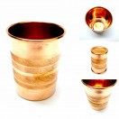 SET LOT of 6 - 100% Copper 300ml Designer Drinking Glass Cup Tumbler Mug - Ayurveda Health Yoga